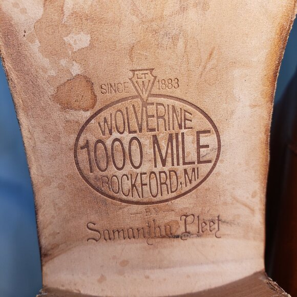 Wolverine 1000 Mile by Samantha Pleet Brown Leather Bonny Boots Size 9.5 - Picture 9 of 10